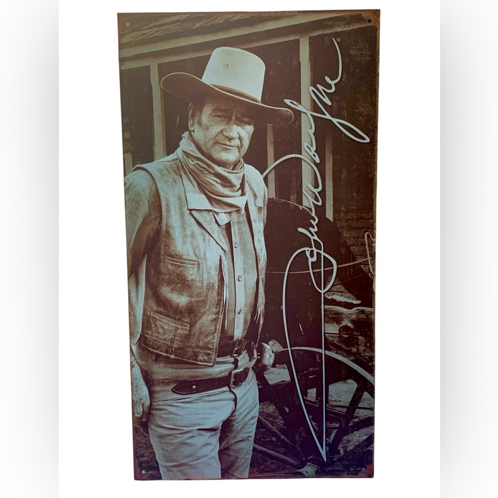John Wayne “The Duke” Signature Cowboy Western Actor Hollywood Icon Metal Sign